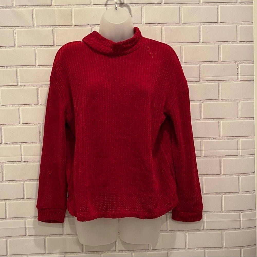 THYME + HONEY women red cozy sweater / size S